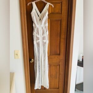 White Mesh Maxi Dress